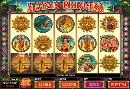 Выигрышная комбинация в Mayan Princess